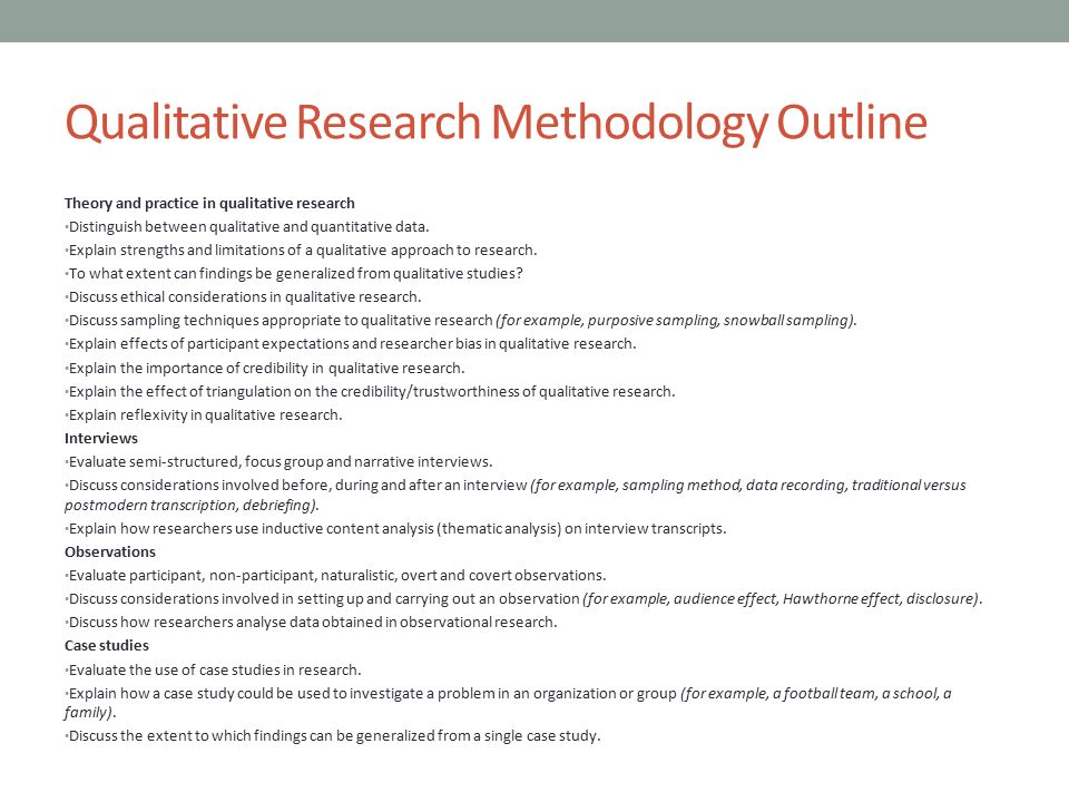 Qualitative Research Methods & Methodology
